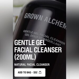 Brand new in Box by Grown Alchemist Natural Facial Cleanser - Black Bottle